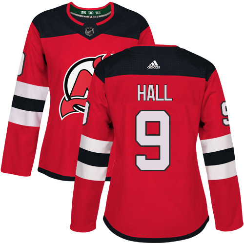 Adidas Devils #9 Taylor Hall Red Home Authentic Women's Stitched NHL Jersey